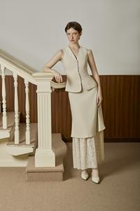 Gilet en dentelle brodée unie à simple boutonnage Vietnam MINE pour femmes, en tissu transparent avec un motif floral en dentelle KA47 - Product Image 6