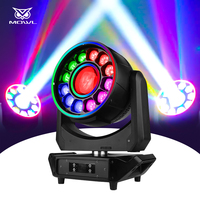 Éclairage de scène professionnel 12x60W RGBW 4-en-1 Effet Bee Eye DMX Zoom CTO Wash Beam LED Moving Head Light avec anneau halo