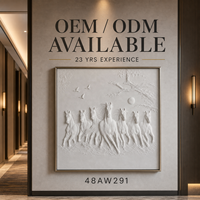Peinture murale 3D personnalisée Serene : Sept chevaux blancs, lune, arbre, oiseaux – Art mural de luxe pour salle à manger d'hôtel, commande en gros