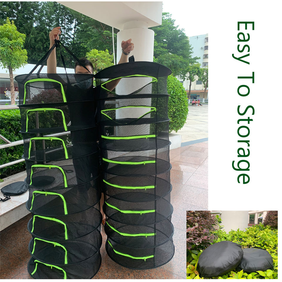 Mesh Vegetable Rack Agricultural Outdoor Storage 2/4/6/8 Layers Foldable Hanging Metal Eco ...