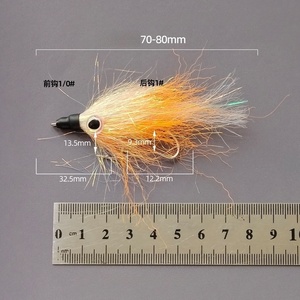 2025 nouveau 5 pièces/boîte pêche à la mouche en eau salée mouches <span class=keywords><strong>Streamer</strong></span> saumon Striper <span class=keywords><strong>brochet</strong></span> truite Simulation mouches <span class=keywords><strong>leurre</strong></span> - Product Image 2