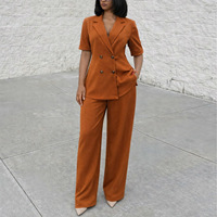 Ensemble de vêtements pour femmes transfrontalier Europe-Amérique, Nouvelle collection Printemps 2026, tailleur de bureau et professionnel avec pantalon large à lacets