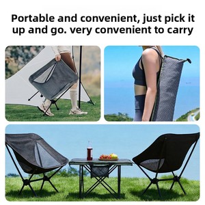 Sedia e Tavolo Pieghevoli Stile Glamping per Esterni - Kit Completo con Borsa Portaoggetti, Tavolo Avvolgibile per Pesca e Campeggio - Product Image 2