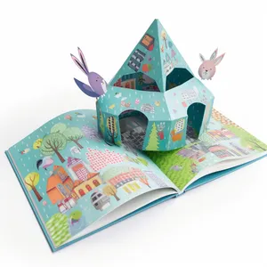 Sıcak satış özel 3d kağıt zanaat çocuklar kitap çocuk İngilizce hikaye karton kitap baskı hizmeti