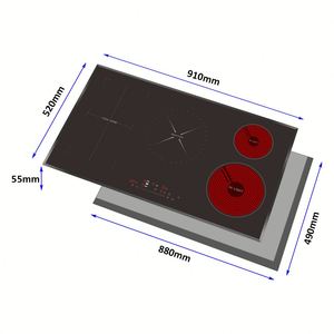 Electrodomésticos de cocina Encimera Incorporada Estufa híbrida de 5 quemadores con 3 Inducción 2 Inducción infrarroja eléctrica Cocina de cerámica - Product Image 4