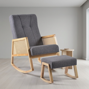 Fauteuil à bascule pour allaitement avec accoudoirs, idéal pour la maternité et la chambre d'enfant - Product Image 1