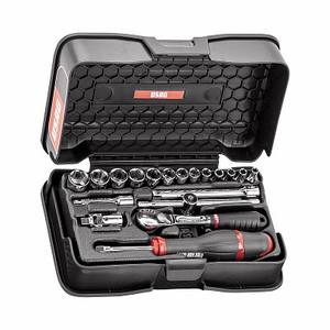 Jeu de douilles en ABS chromé avec 19 pièces Torx et douilles hexagonales DIY Grade OEM Personnalisable 606 1/4 EB Assortiment - Product Image 1