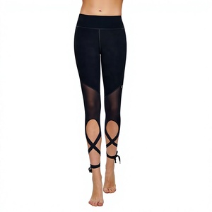 Wholesale Full Sublimation <b>Printed</b> Custom Colors Squat-Proof Polyester Blend High Waist <b>Women</b> Sports Gym Wear <b>Leggings</b> Solid - Product Image 3