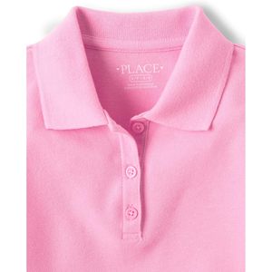 Polo scolaire à manches courtes pour filles, en piqué, couleur unie, coton, vêtements décontractés - Product Image 4