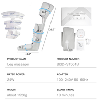 Bottes de récupération à compression d'air, 6 modes, 3 niveaux de force, massage par airbag à 360 degrés pour la récupération musculaire des athlètes