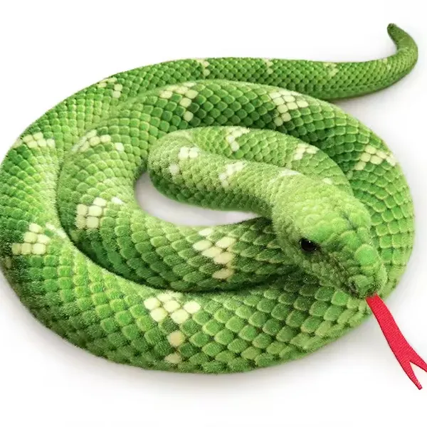 Serpente realistico peluche peluche gigante Anaconda verde serpente peluche peluche animale morbido giocattolo per bambini