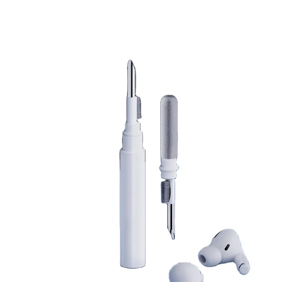 2 in 1 Kit kuas alat pena pembersih, untuk Airpods Pro 1 2 3 Airbud nirkabel kotak pengisian daya headphone pena pembersih ponsel