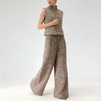 Ensemble veste en tweed et pantalon large taille haute, style « Old Money » élégant et luxueux, nouvelle collection printemps-automne 2026