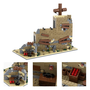 NUEVO Set de Bloques de Construcción MOC de la Segunda Guerra Mundial, Escena de Guerra Militar, <span class=keywords><strong>Casa</strong></span> Destruida, Modelo DIY, Regalo Educativo para Niños, MOC5095 - Product Image 6