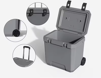 Refroidisseur de rétention de glace de moulage par injection de stockage portable 38QT avec roues