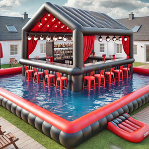 Bars de jardin gonflables d'extérieur en PVC pour événements festifs, bar flottant gonflable pour piscine avec s - Product Image 2
