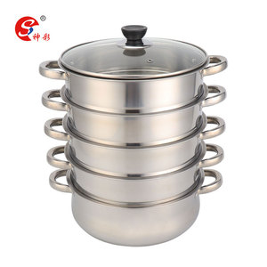 Juego <span class=keywords><strong>de</strong></span> Ollas <span class=keywords><strong>de</strong></span> Cocina <span class=keywords><strong>de</strong></span> Acero Inoxidable 410, <span class=keywords><strong>Vaporera</strong></span> Multicapa, Olla <span class=keywords><strong>de</strong></span> Gran Capacidad <span class=keywords><strong>de</strong></span> 5 Niveles con <span class=keywords><strong>Tapa</strong></span> <span class=keywords><strong>de</strong></span> Vidrio - Product Image 1