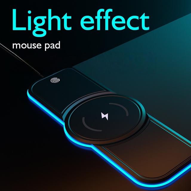 MQ RGB Wireless Charging Mouse Pad 15W 10W 7.5W Gaming Desk Mat LED Extended Keyboard Mouse Pad Large Custom Design