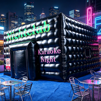 Personnalisé pvc noir grand extérieur Blow Up Cube Discothèque bars fête lumière LED Disco tente gonflable pour les événements