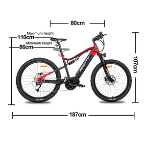 Hedatx Electric Mountain Bike 29Inch Mid Drive electric <b>bicycle</b> Dual Suspension Hydraulic Disc Brake 9-Speed Adult Bike - Product Image 5