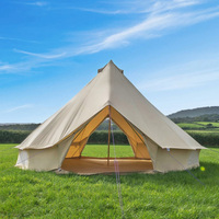 Yurt de luxe 4 saisons en toile robuste de 4,8 m pour 4 à 8 personnes, tente cloche d'hôtel à double porte avec cheminée pour le glamping hôtelier