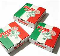 Günstige Hochwertige E-Flute Karton Pizza-Schachtel Matt Laminiert Individuelles Logo Verschiedene Größen (6-16 Zoll) für Nudeln