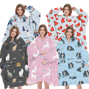 Oem Valentine Xmas Quà Tặng quá khổ hoodie chăn mặc hoodie áo chăn với tay áo TV chăn - Product Image 6