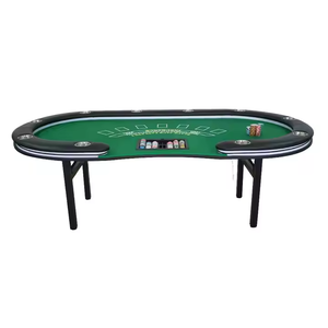 Table de Poker pliable Casino Texas Hold Em Blackjack 10 joueurs ovale événement Eco professionnel en acier table moderne Multi dominos - Product Image 2