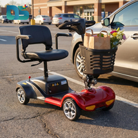 Scooter électrique pliable à 4 roues pour personnes âgées, frein électromagnétique, vitesse réglable de 0 à 8 km/h, siège inclinable