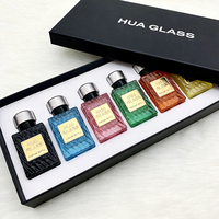 Flacon de parfum carré en verre à brume fine 50 ml, conteneur vide pour fragrance avec capuchon cylindrique doré ou argenté, logo personnalisé, cadeau