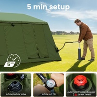 Tente gonflable automatique deux-en-un en tissu Oxford 300D avec auvent pour le team building et le camping familial