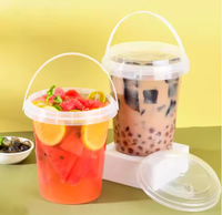 Ember Buah Plastik PP Transparan 1200ml Ramah Lingkungan Sekali Pakai dengan Tutup Anti Bocor untuk Grosir, Penggunaan untuk Teh Buah dan Dessert
