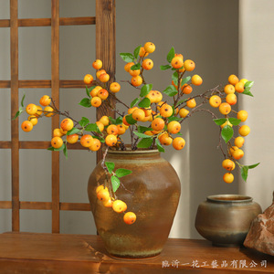 Arreglo Floral Artificial Yihua, Jarrón con 13 Manzanas Pequeñas, Flor de Seda, Decoración para el Hogar, Estilo Moderno y Simple - Product Image 2
