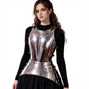 เสื้อเกราะสแตนเลสชุบเงิน แฟชั่นชุดนักรบสำหรับผู้หญิง งานโลหะขัดเงา - Product Image 1