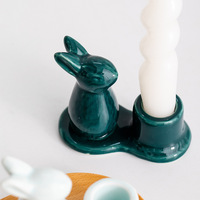 Chinois créatif lapin céramique Table décoration verre bougeoirs lanternes bocaux à bougies