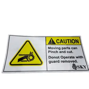 Custom Reflective Safety Caution Labels Candle Sign Sticker Industrial Sewing Warning Label Warning Stickers for Machine