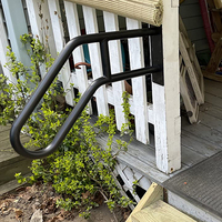 Barre d'appui murale en acier inoxydable robuste en forme de U, antidérapante, pour escalier, porche extérieur, garage, sous-sol, avec revêtement en poudre