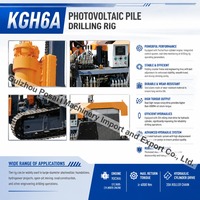 Foreuse DTH sur chenilles diesel Kaishan KGH6A spécifique aux photovoltaïques, diamètre de forage 115-305 mm, profondeur 25 m, moteur de translation à deux vitesses amélioré