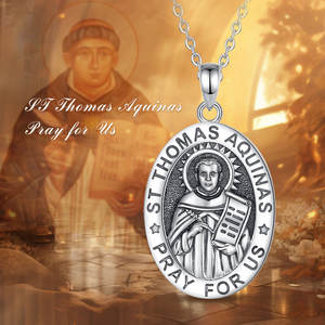 Merryshine S925 plata esterlina amuleto cristiano hombre colgante Vintage Saint ST Thomas Aquinas Collar para hombres - Product Image 6