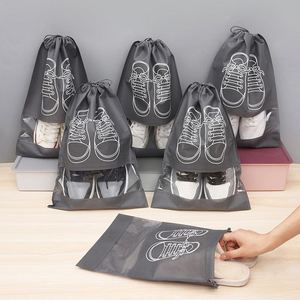 Sacs de rangement pour chaussures en tissu non tissé, résistants à l'eau, durables, avec cordon de serrage, pour les voyages - Product Image 1