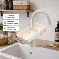 Organisateur d'évier de cuisine antidérapant pour rangement de robinet, support pour savon et éponge