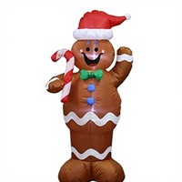 Homme en pain d'épices gonflable de Noël de 1,5 m pour décoration intérieure/extérieure de jardin, véranda, fabriqué en Chine