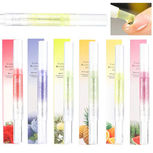 Pluma de aceite para cutículas con sabor a frutas naturales con kit de cuidado de uñas de vitamina E para embalaje de botellas de tratamiento de uñas con patrón de flores - Product Image 1
