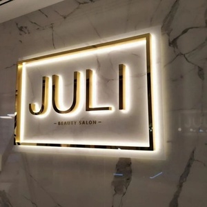 Nhà sản xuất biểu tượng ánh sáng tùy chỉnh <span class=keywords><strong>LED</strong></span> 3D ngoài trời kim loại Backlit thư signage thép không gỉ thư kinh doanh tường biểu tượng dấu hiệu - Product Image 2