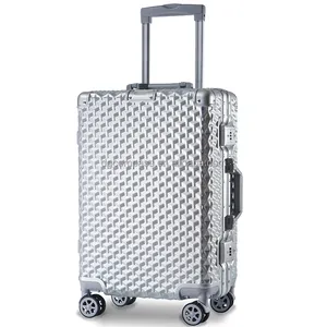 Hot Selling Aluminum Frame Luggage Stock High Quality Factory Wholesale Price 3 pcs Set ABS PC Suitcase Stock