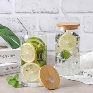 Vaso Transparente Esmerilado con Protección UV para Sublimación, en Forma de Lata de Cerveza, Resistente al Calor, con Tapa de Bambú, 12oz/16oz/20oz, Envío desde Almacén en EE. UU. - Product Image 3