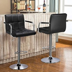 Taburetes de Bar Ajustables, Sillas de Barra de Diseño Moderno, Taburetes Giratorios con Elevación a Gas para Barra de <span class=keywords><strong>Cocina</strong></span>, Giro de 360 Grados - Product Image 2