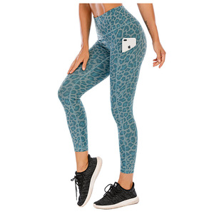 Leggings de sport de yoga taille haute pour femmes personnalisables vêtements de sport de fitness multicolores sans couture avec motif solide - Product Image 2