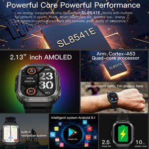 Đồng hồ thông minh DM63 1000mAh pin lớn HD AMOLED 4G 5G Sim Wifi theo dõi sức khỏe. Tính năng camera email la bàn nhịp tim - Product Image 2