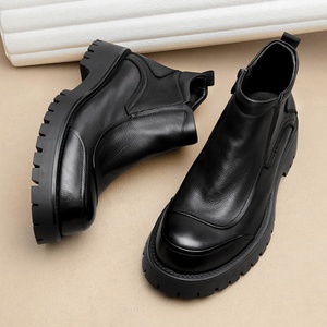 Men's High Quality Casual Leather <b>Shoes</b> Outdoor Breathable Leather Boots Genuine Leather Slip on Boots - Product Image 3
